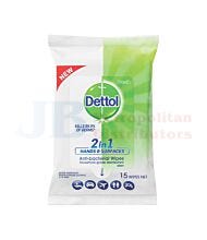 15PK DETTOL 2 IN 1 HAND AND SURFACE WIPES