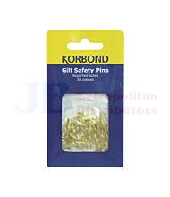 KORBOND GILT SAFETY PINS