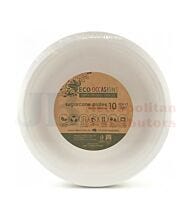 18CM 10 PACK ALPEN SUGARCANE LUNCH PLATE WHITE