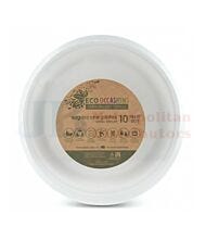 23CM 10 PACK ALPEN SUGARCANE DINNER PLATE WHITE