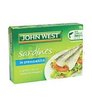 110G JOHN WEST SARDINES SPRING WATER