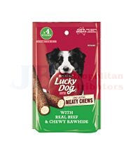 96G LUCKY DOG MEATY CHEW BEEF & RAWHIDE