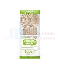10PK BIOPAK WOOD SPOON