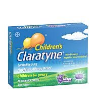 10 PACK CHILDREN CLARATYNE GRAPE CHEWABLE
