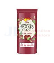 160G SUNRICE THIN SUNDRIED TOMATO & BASIL RICE CAKES